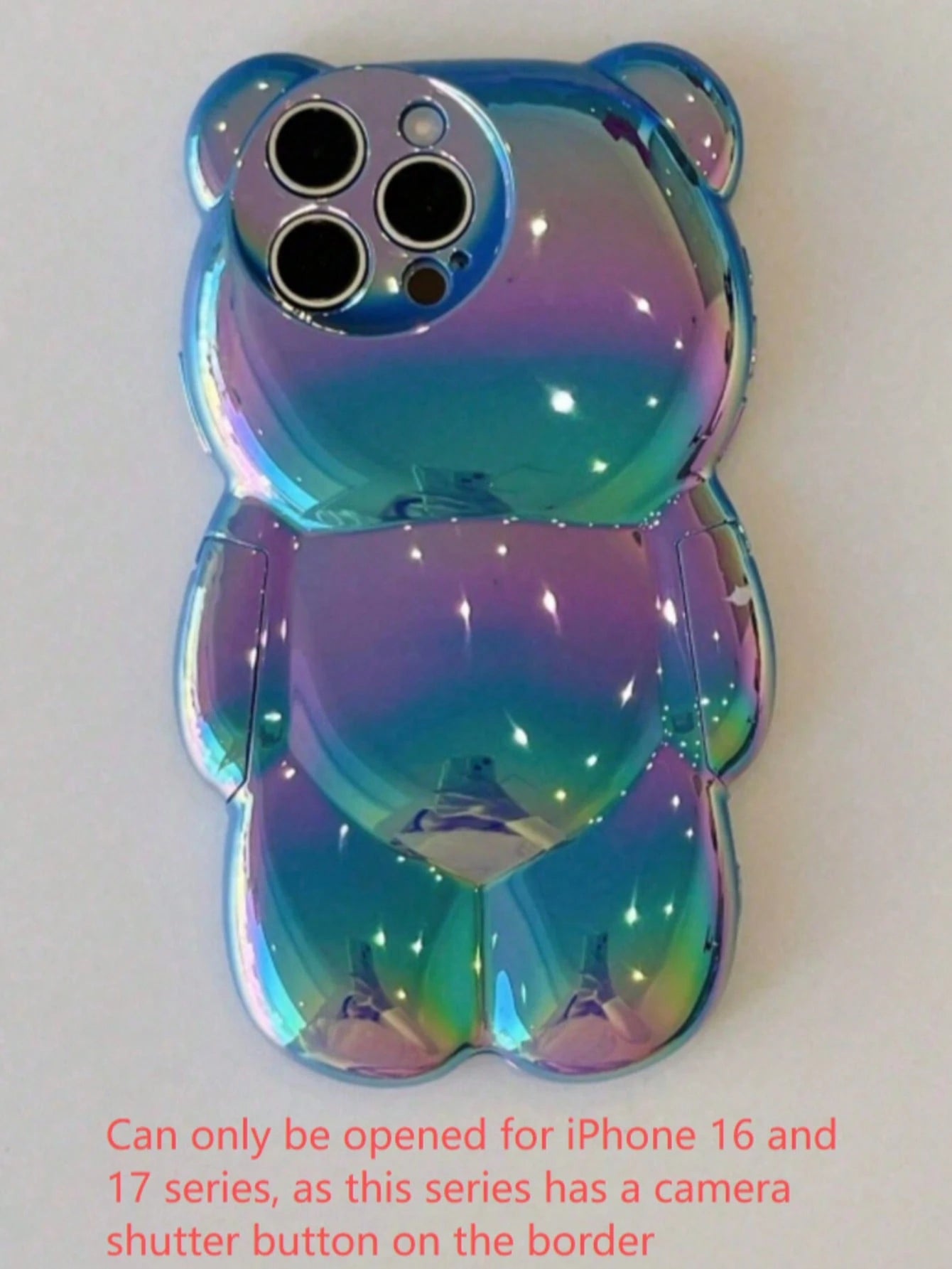 Cute Holographic 3D Bear Design Phone Case Compatible With Iphone 14 Pro Max, IPhone 13, 12Pro, 11 Waterproof Shockproof Anti-Fall Scratch Resistant