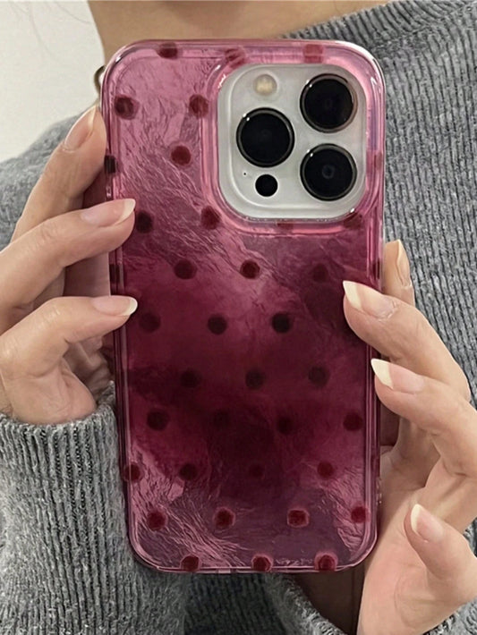 Cute Luxury Pink Polka Dot Fashion Phone Case Pattern 3D Gradient Glitter Case Compatible With IPhone 17 Pro Max 17 Pro 17 Air 16 15 14 Plus 13 12 Pro Max 11 Luxury Shiny Protective Soft Shell Phone C