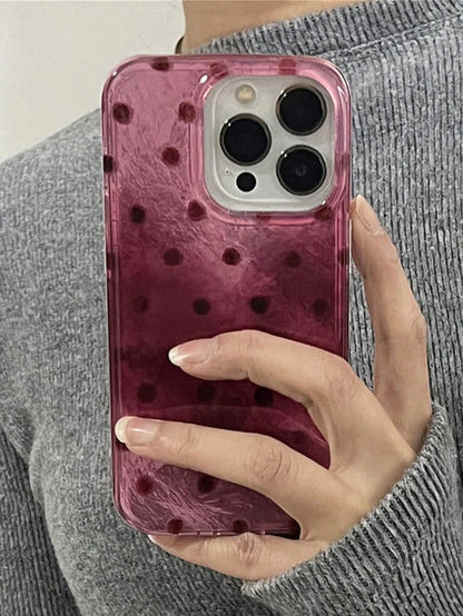 Cute Luxury Pink Polka Dot Fashion Phone Case Pattern 3D Gradient Glitter Case Compatible With IPhone 17 Pro Max 17 Pro 17 Air 16 15 14 Plus 13 12 Pro Max 11 Luxury Shiny Protective Soft Shell Phone C