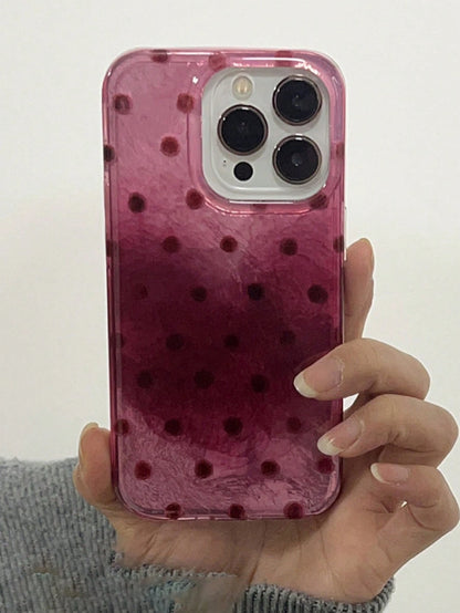 Cute Luxury Pink Polka Dot Fashion Phone Case Pattern 3D Gradient Glitter Case Compatible With IPhone 17 Pro Max 17 Pro 17 Air 16 15 14 Plus 13 12 Pro Max 11 Luxury Shiny Protective Soft Shell Phone C
