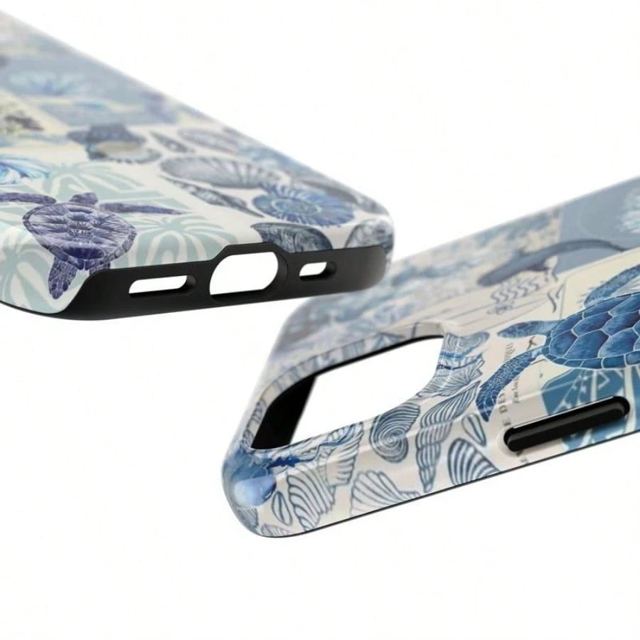 Cute Marine Life Blue Ocean Aesthetic 2-In-1 Phone Case, Suitable For Compatible With Phone17,17air,16, 15, 14, 13, 12, 11, PRO MAX, X,XS,PLUS, As Well As, Galaxy S21/22/23/24/25 Ultra/FE+, NOTE20 Ult