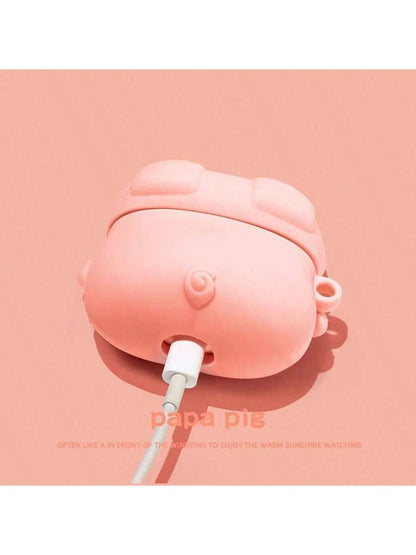Cute Pink Lying Pig Bluetooth Earphone Case
