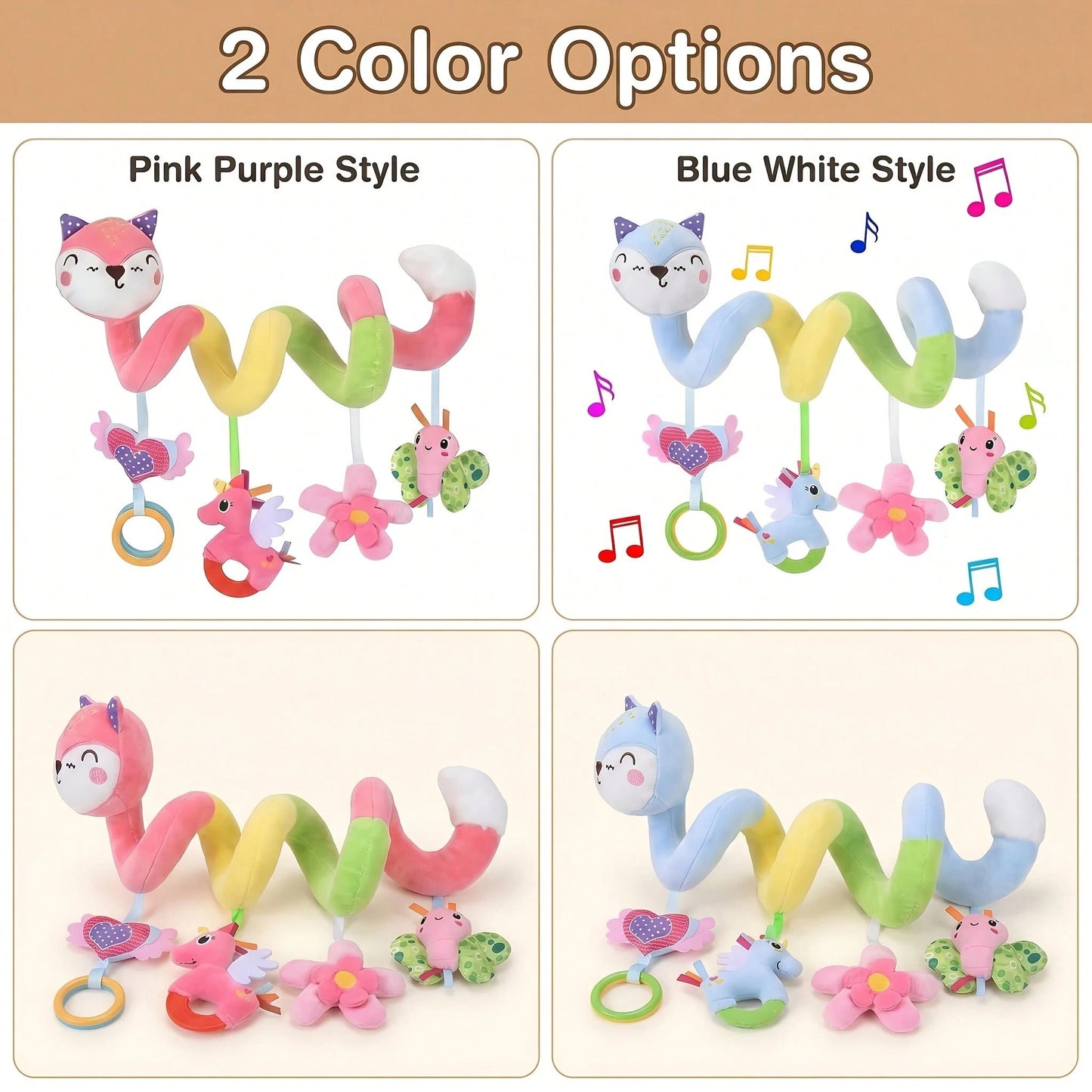 Cute Plush Animal Car Hanging Ornament, Baby Stroller Hanging Toy With Bell, Baby Room Decoration, Suitable As Baby's First Gift