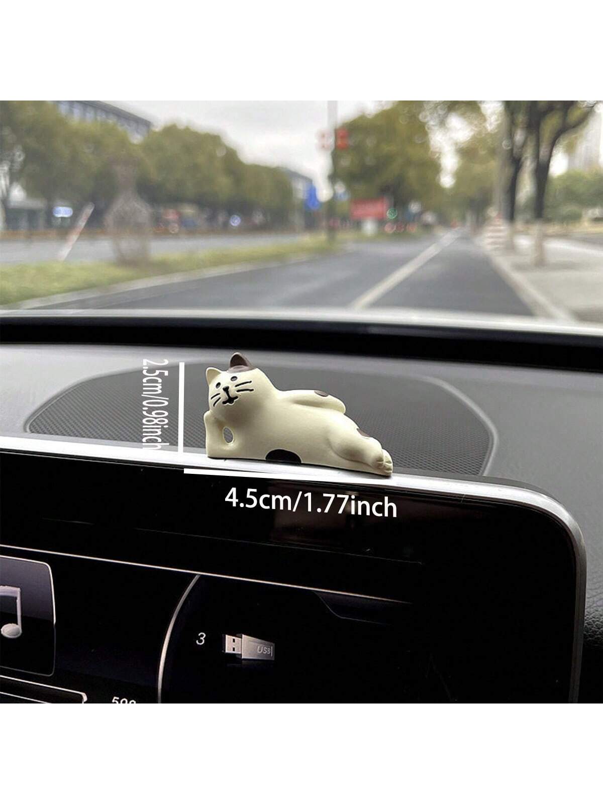 Cute Relaxed Cat Resin Car Decor Ornaments