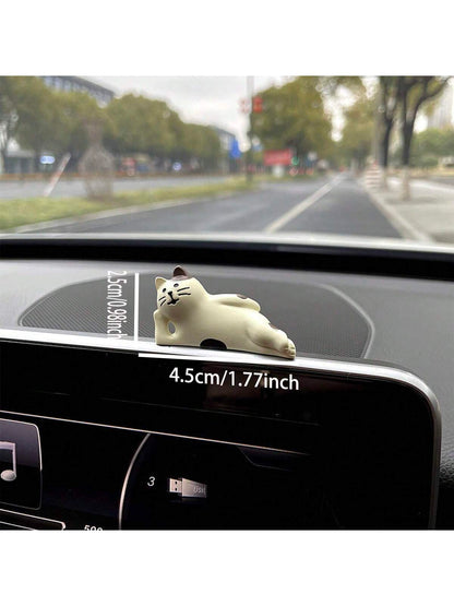 Cute Relaxed Cat Resin Car Decor Ornaments
