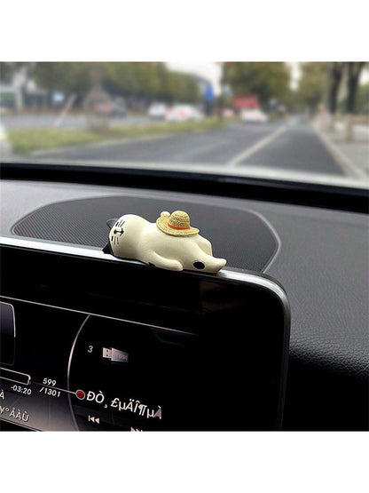 Cute Relaxed Cat Resin Car Decor Ornaments