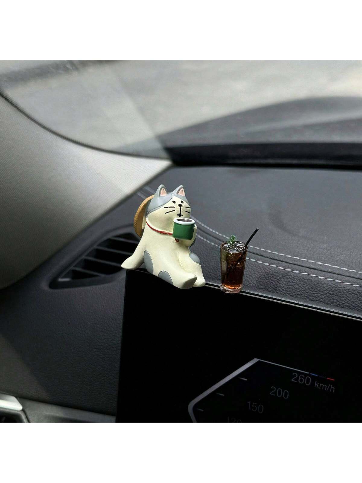Cute Relaxed Cat Resin Car Decor Ornaments