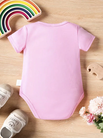 Daddy&Daughter Best Friends For Life Letter Print Baby Romper Newborn Crawling Suit Jumpsuit Soft Comfortable Pregnancy Gift, For Outdoor