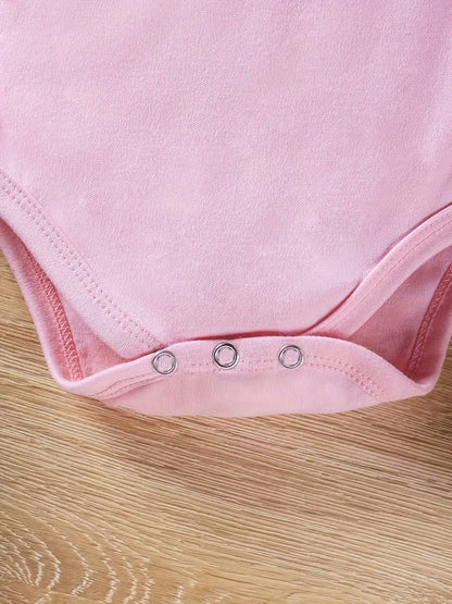 Daddy&Daughter Best Friends For Life Letter Print Baby Romper Newborn Crawling Suit Jumpsuit Soft Comfortable Pregnancy Gift, For Outdoor