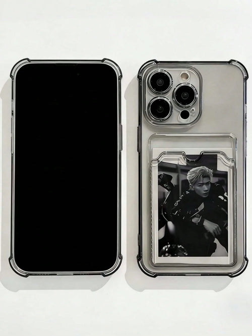 Daily Commute Essential, Durable Transparent TPU Phone Case With Built-In Card Slot, Suitable For Men And Women, Anti-Drop, Anti-Slip, Scratch-Resistant, Compatible With Apple 17/17 Air/17 Pro/17 Pro