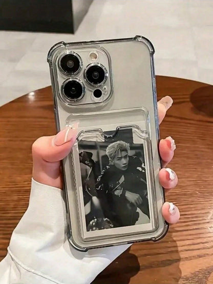 Daily Commute Essential, Durable Transparent TPU Phone Case With Built-In Card Slot, Suitable For Men And Women, Anti-Drop, Anti-Slip, Scratch-Resistant, Compatible With Apple 17/17 Air/17 Pro/17 Pro