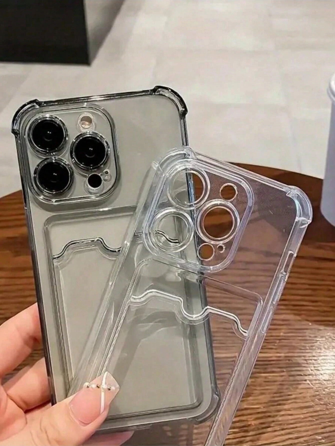 Daily Commute Essential, Durable Transparent TPU Phone Case With Built-In Card Slot, Suitable For Men And Women, Anti-Drop, Anti-Slip, Scratch-Resistant, Compatible With Apple 17/17 Air/17 Pro/17 Pro