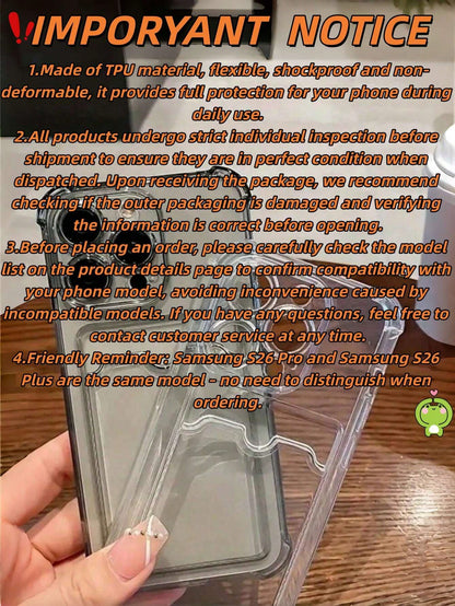 Daily Commute Essential, Durable Transparent TPU Phone Case With Built-In Card Slot, Suitable For Men And Women, Anti-Drop, Anti-Slip, Scratch-Resistant, Compatible With Apple 17/17 Air/17 Pro/17 Pro