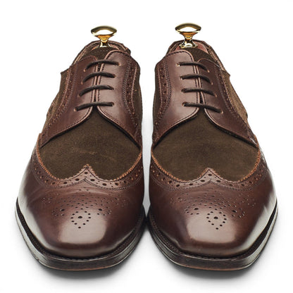 Dark Brown Leather / Suede Derby Brogues UK 9