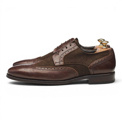 Dark Brown Leather / Suede Derby Brogues UK 9