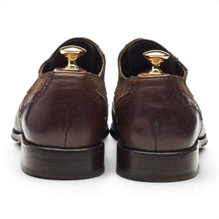 Dark Brown Leather / Suede Derby Brogues UK 9