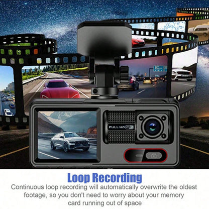 Dash Cam, Wireless WiFi Dashcam, 1080P HD Car Three-Lens Dash Cam, Hidden Mini Dashboard Recorder, 24H Security Monitor, Small Dashboard Camera For Cars