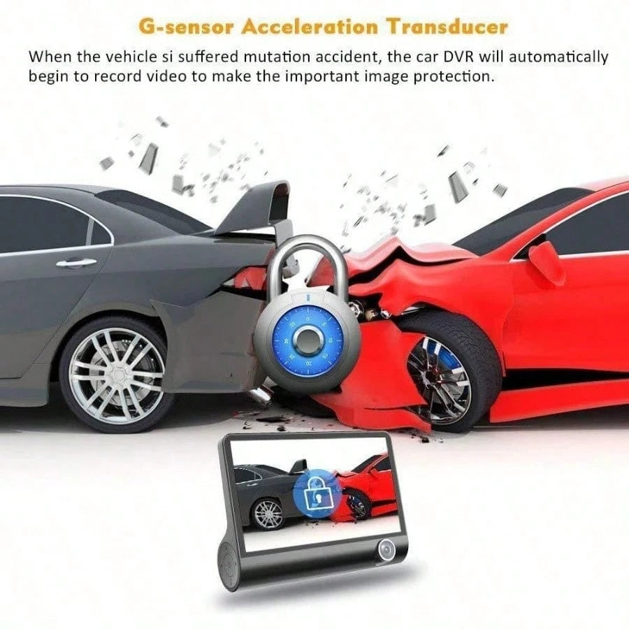 Dash Camera For Car Security Dual Dash Cam Front And Inside 4 Inch LCD Screen With WDR, Night Vision, G-Sensor Auto Lock, Loop Recording