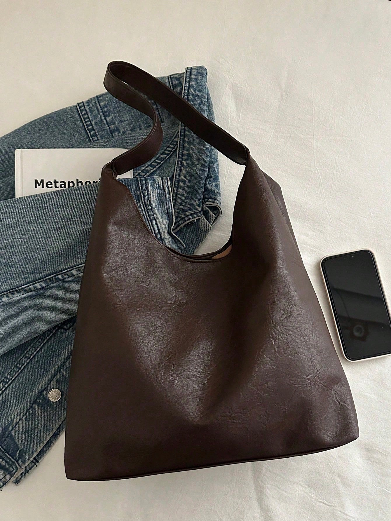 DAZY 2 Pieces Set Retro Casual Large Capacity Commuter Handbag For Women, 2026 New Fashion Versatile Chic Shoulder Bag & Bucket Bag