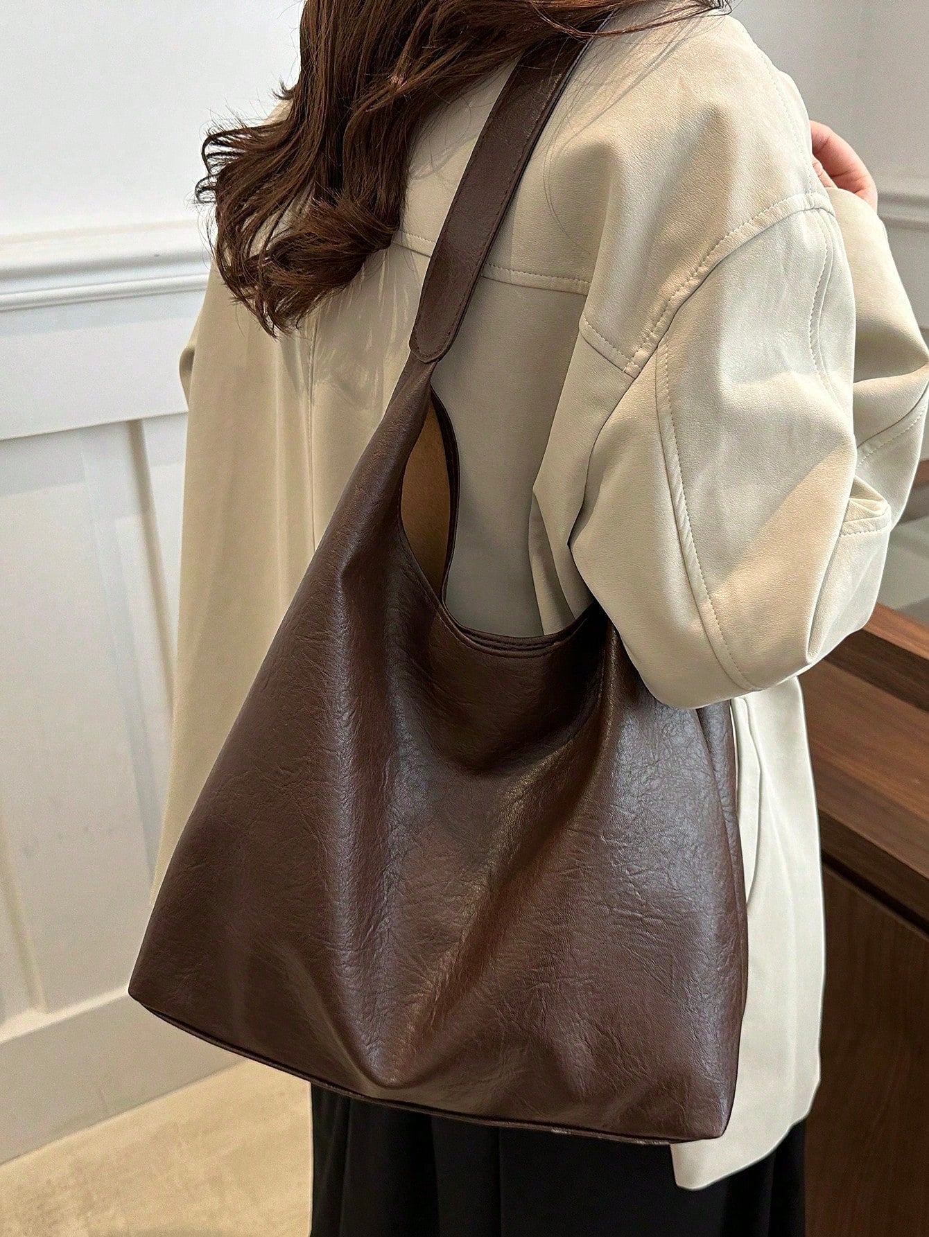 DAZY 2 Pieces Set Retro Casual Large Capacity Commuter Handbag For Women, 2026 New Fashion Versatile Chic Shoulder Bag & Bucket Bag