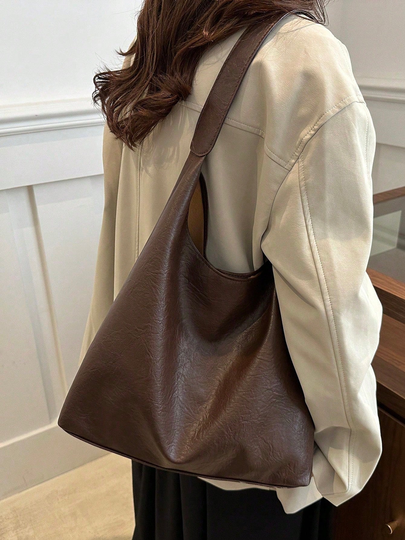 DAZY 2 Pieces Set Retro Casual Large Capacity Commuter Handbag For Women, 2026 New Fashion Versatile Chic Shoulder Bag & Bucket Bag