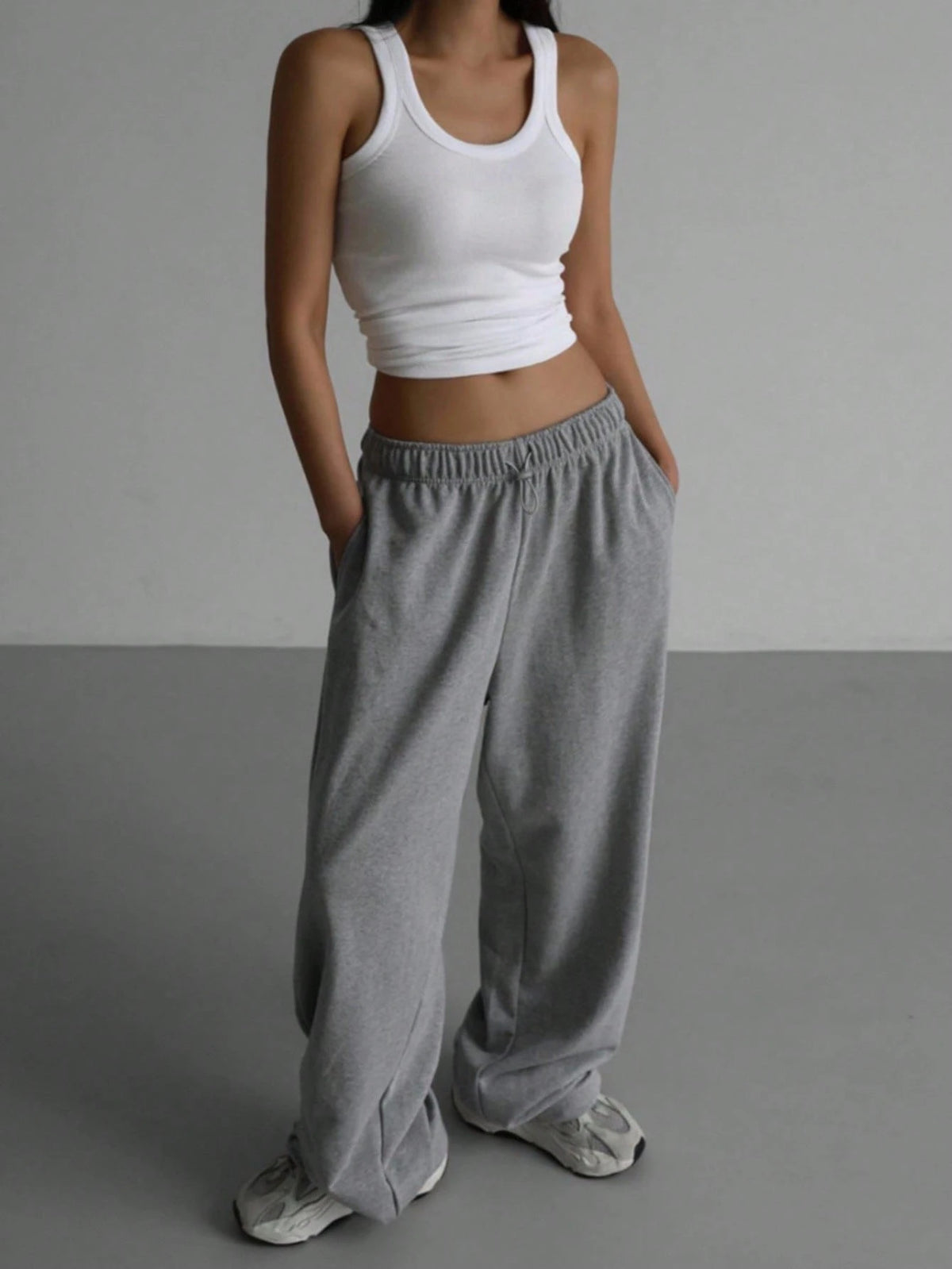 DAZY Solid Ribbed Knit Tank Top Y2k