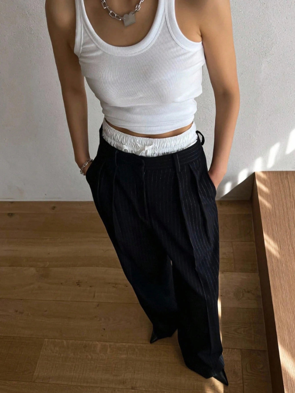 DAZY Solid Ribbed Knit Tank Top Y2k