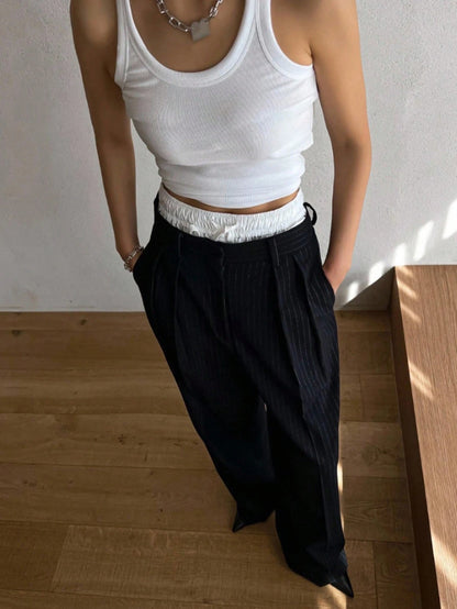 DAZY Solid Ribbed Knit Tank Top Y2k