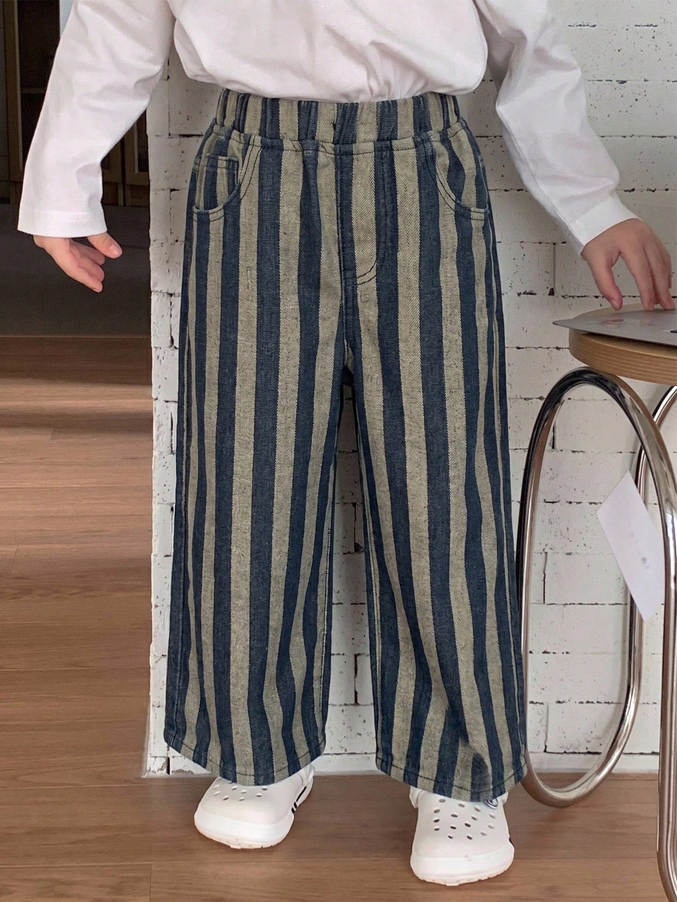 DAZY Straight Striped Loose Casual Cool Young Boys Pants