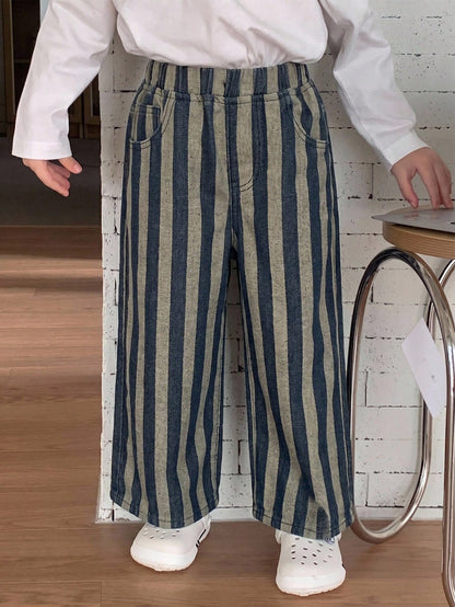 DAZY Straight Striped Loose Casual Cool Young Boys Pants