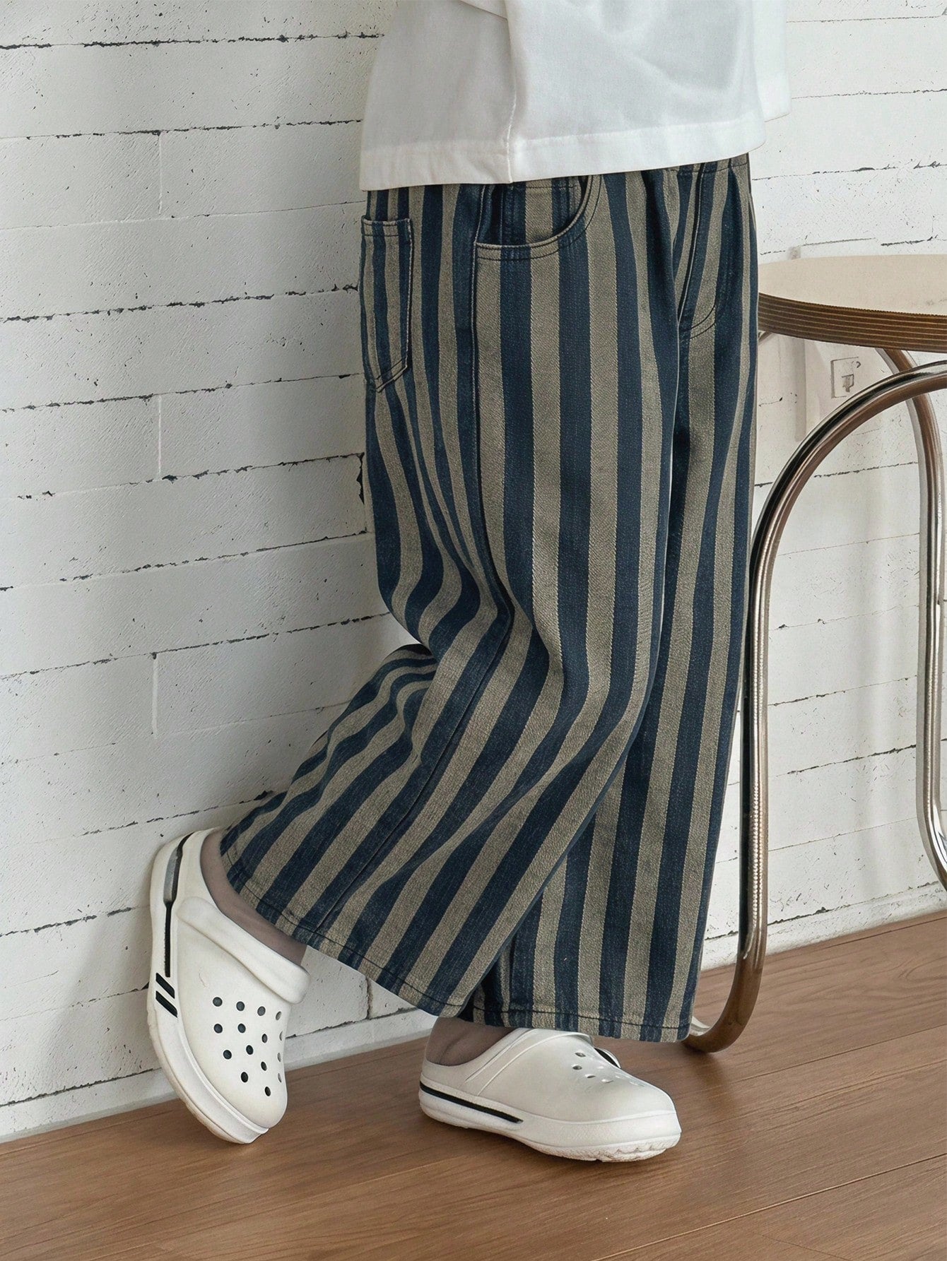 DAZY Straight Striped Loose Casual Cool Young Boys Pants