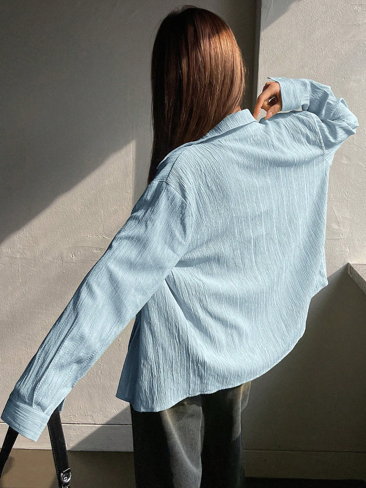 DAZY Women's Button-Up Casual Loose Comfortable Elegant Long Sleeve Blouse,Long Sleeve Tops,Fall Clothes