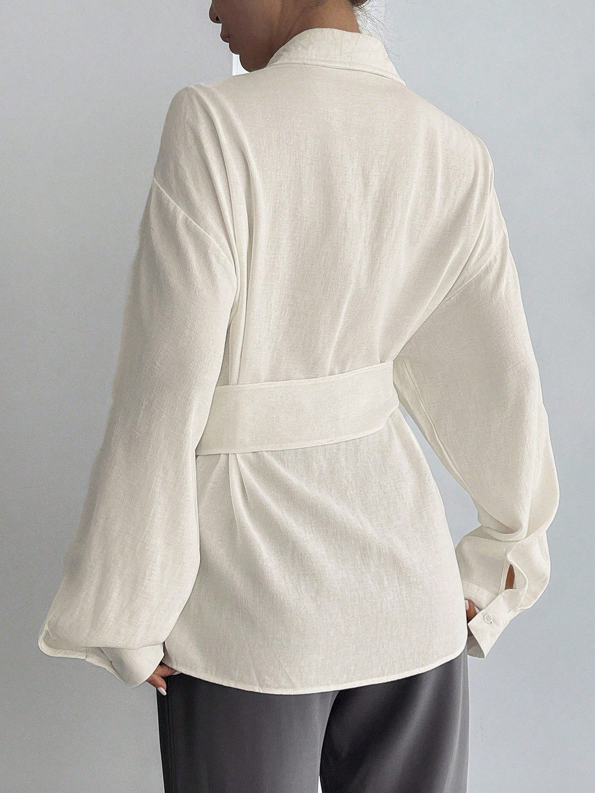 DAZY Women's Half-Placket Side Tie Pullover Casual Elegant Shirt