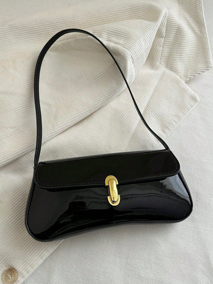 DAZY Women's Retro Faux Leather Flap Decor Underarm Shoulder Bag, Suitable For Dates, Outings, Parties And Other Occasions