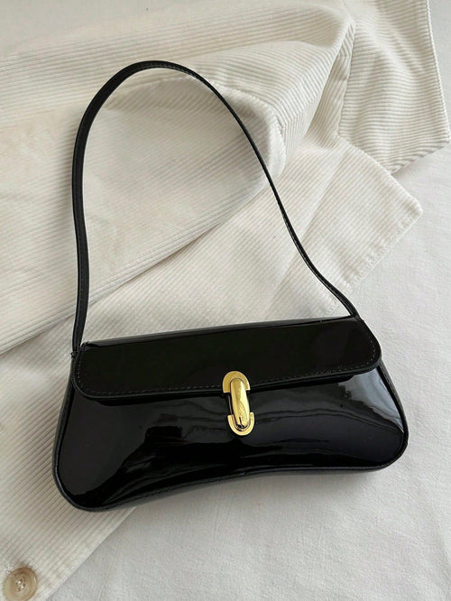 DAZY Women's Retro Faux Leather Flap Decor Underarm Shoulder Bag, Suitable For Dates, Outings, Parties And Other Occasions