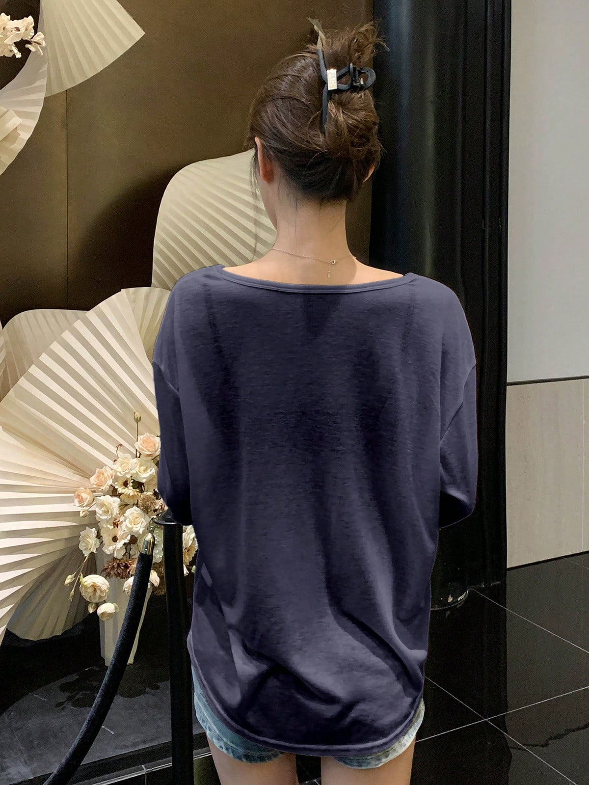 DAZY Women's Solid Color Simple Casual T-Shirt, Fashionable For Daily Wear Long Sleeve Women Tops Cover Ups For Swimwear
