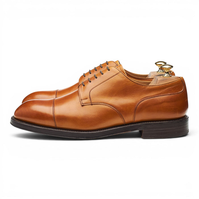 'Deacon' Tan Brown Leather Cap Toe Derby UK 10 F