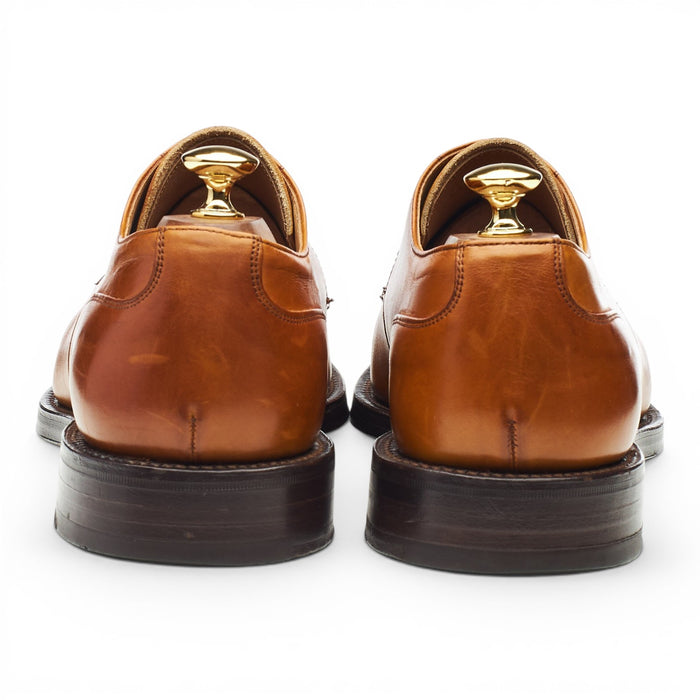 'Deacon' Tan Brown Leather Cap Toe Derby UK 10 F