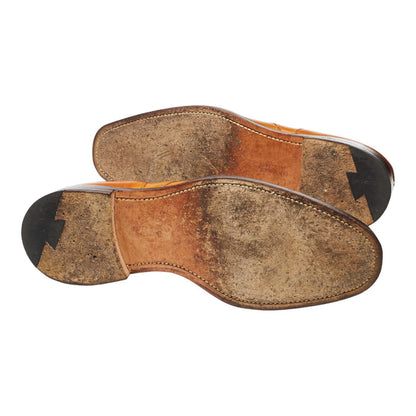 'Deacon' Tan Brown Leather Cap Toe Derby UK 10 F