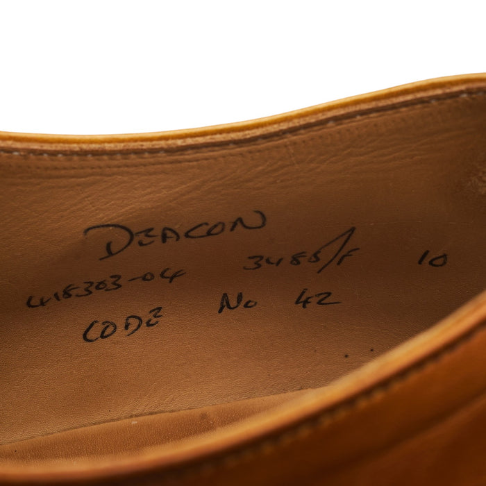 'Deacon' Tan Brown Leather Cap Toe Derby UK 10 F