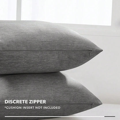 Deconovo Soft Cushion Covers Pillow Covers Faux Linen Pillow Covers With Invisible Zipper For Sofa 18x18 Inch Grey 4 Pcs Case Only No Insert