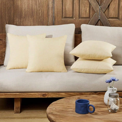 Deconovo Soft Cushion Covers Pillow Covers Faux Linen Pillow Covers With Invisible Zipper For Sofa 18x18 Inch Grey 4 Pcs Case Only No Insert