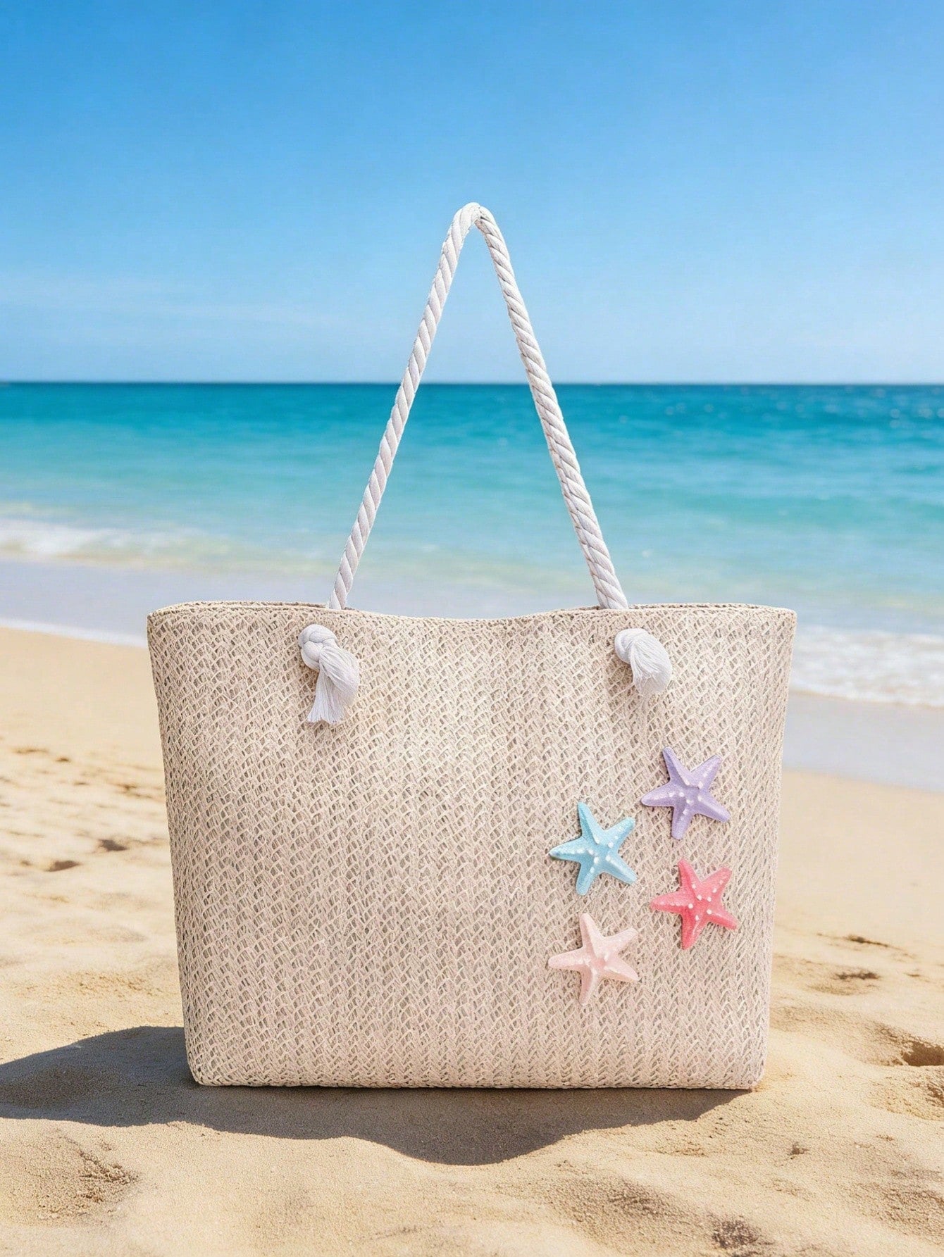 Dedoo Woven Large Capacity Tote Bag, Lightweight Shopping Shoulder Bag, Summer Women's Vacation Travel Essential Handbag Backpack, Boho Chic