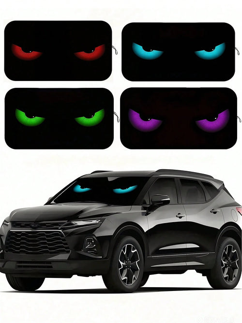Demon Eye Car Windshield Sunshade, Foldable Sunshade Curtain For Windshield, Used For UV Protection, Cooling, Summer Refreshing, Pink Car Accessory, Cooling Seat, Easy To Fold, Sunshade Board, Front W