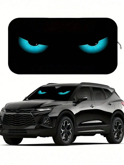 Demon Eye Car Windshield Sunshade, Foldable Sunshade Curtain For Windshield, Used For UV Protection, Cooling, Summer Refreshing, Pink Car Accessory, Cooling Seat, Easy To Fold, Sunshade Board, Front W