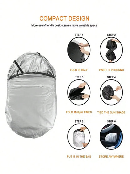 Demon Eye Car Windshield Sunshade, Foldable Sunshade Curtain For Windshield, Used For UV Protection, Cooling, Summer Refreshing, Pink Car Accessory, Cooling Seat, Easy To Fold, Sunshade Board, Front W