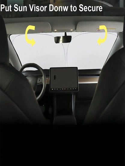 Demon Eye Car Windshield Sunshade, Foldable Sunshade Curtain For Windshield, Used For UV Protection, Cooling, Summer Refreshing, Pink Car Accessory, Cooling Seat, Easy To Fold, Sunshade Board, Front W
