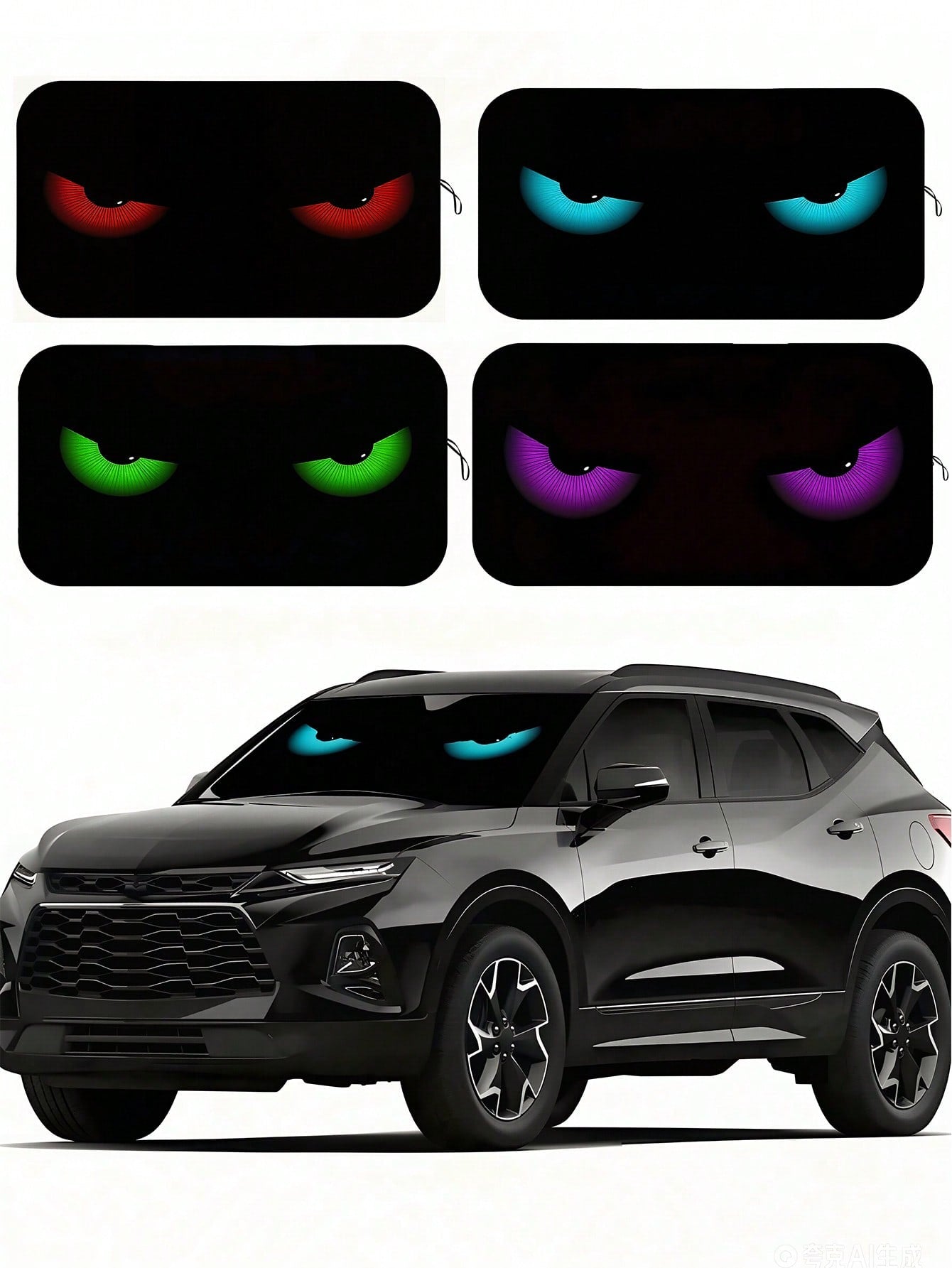 Demon Eye Car Windshield Sunshade, Foldable Sunshade Curtain For Windshield, Used For UV Protection, Cooling, Summer Refreshing, Pink Car Accessory, Cooling Seat, Easy To Fold, Sunshade Board, Front W