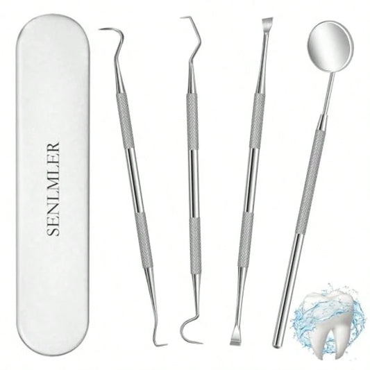 Dental Tools Profional Plaque Remover Teeth Cleaning Tool Kit Stainl Steel Dental Pick Tartar Scraper Tooth Cleaner Oral Care Hygiene Set For Dentist Personal Pets With Storage Box