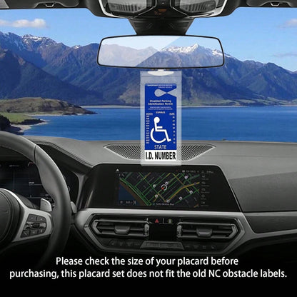 Dickno 2 PCS Handicap Placard Holder, 11.6" X 5" Ultra Transparent Disabled Parking Permit Placard Protector With Plastic Large Hanger, Automotive Disabled Placard Protective Cover